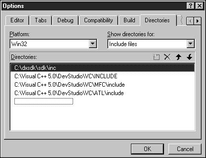 Рис. 1.1. Диалоговое окно Visual C++ сперечнем каталогов